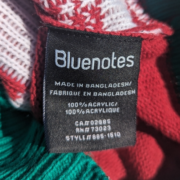 Bluenotes Red and Green Christmas Sweater - Picture 5 of 5